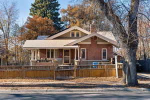 View of front of home featuring covered porch