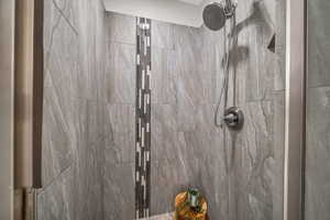 Bathroom with tiled shower