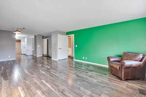 Living room featuring hardwood / wood-style floors