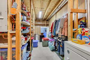 Storage room with washer / clothes dryer