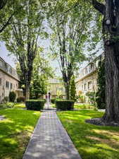 View of community with a lawn