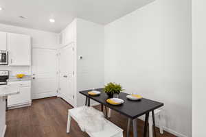 Dining room featuring dark hardwood / wood-style floors