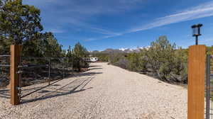 View of street with a mountain view