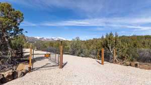 View of yard featuring a mountain view