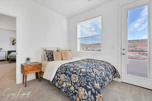 Bedroom featuring carpet floors