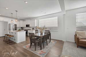 Dining room featuring light hardwood / wood-style flooring