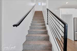 Stairway with wood-type flooring