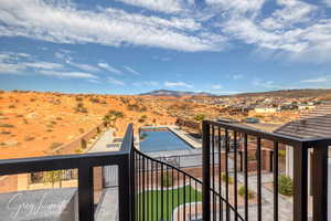 Exterior space with a mountain view