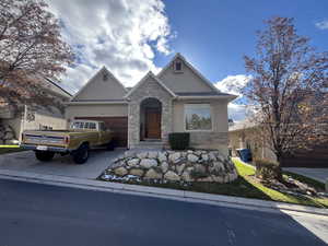 View of front facade with a garage