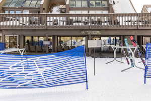 View of snow covered patio