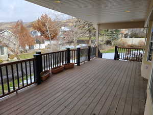 View of wooden trek deck