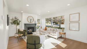 Living room featuring light wood-type flooring