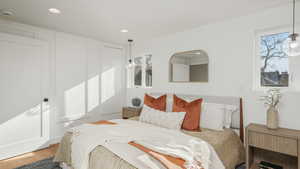 Bedroom featuring hardwood / wood-style flooring