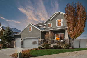 View of front of home with a garage