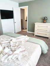 View of carpeted bedroom