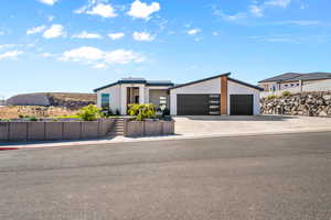 Contemporary home with a garage