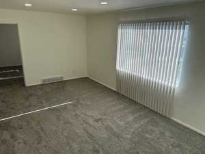 Empty room featuring carpet flooring and a wealth of natural light