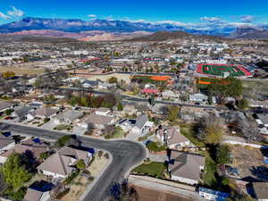 Bird's eye view featuring a mountain view