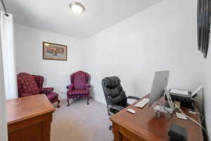 Office space with carpet floors