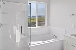 Bathroom with separate shower and tub and vanity