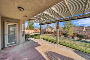 View of patio featuring a pergola