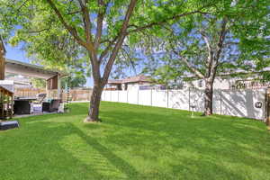 View of yard with a covered patio