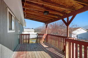 View of wooden deck