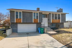 Split foyer home with a garage