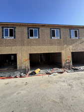 Exterior space featuring a garage