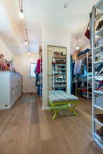 Walk in closet featuring hardwood / wood-style floors