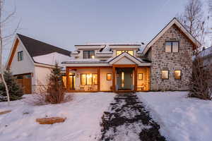 View of front of property with covered porch