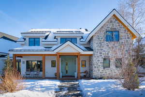 View of front of home with a porch