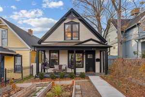 View of front of home with a porch