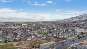 Aerial view featuring a mountain view