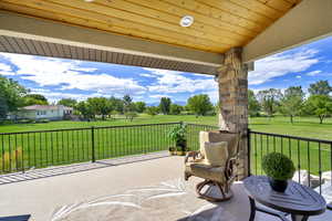 View of patio / terrace with a balcony