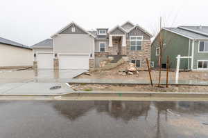 View of front facade with a garage