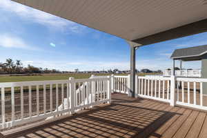 View of wooden deck