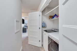 Clothes washing area with separate washer and dryer