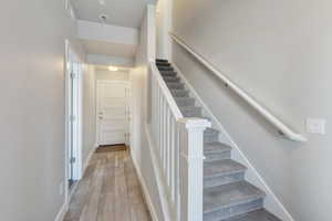 Stairway with wood-type flooring