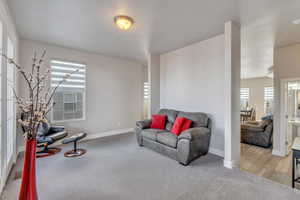 Living room featuring light hardwood / wood-style flooring