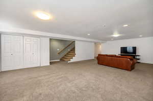 View of carpeted living room