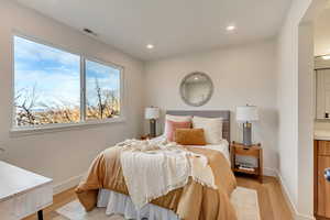 Bedroom featuring light hardwood / wood-style flooring