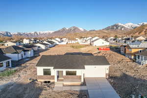 Aerial view featuring a mountain view