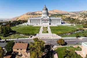 Aerial view featuring a mountain view