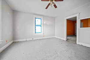 Empty room with ceiling fan