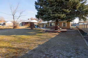 View of yard featuring a wooden deck