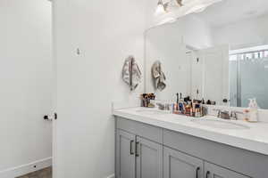 Bathroom featuring vanity