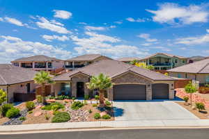 View of front of home with a garage