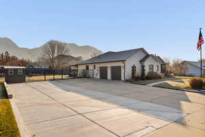 Exterior space with a mountain view