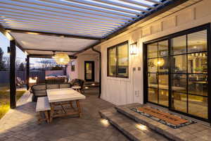 View of patio featuring a pergola